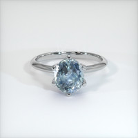 1.62 Ct. Greyish Blue Sapphire Ring, 18K White Gold 1