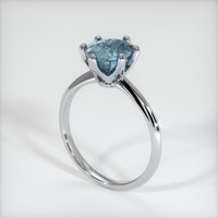 1.62 Ct. Greyish Blue Sapphire Ring, 18K White Gold 2