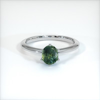 0.66 Ct. Sapphire Ring, 18K White Gold 1