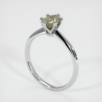 0.91 Ct. Yellow Sapphire Ring, 18K White Gold 2