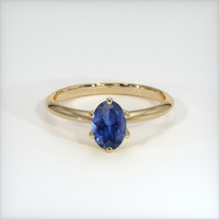0.98 Ct. Blue Sapphire Ring, 10K Yellow Gold 1