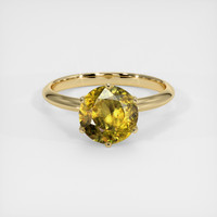 2.10 Ct. Yellowish Green Sphene (Titanite) Ring, 10K Yellow Gold 1