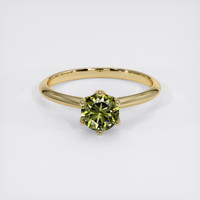 0.80 Ct. Yellowish Green Demantoid Garnet Ring, 10K Yellow Gold 1