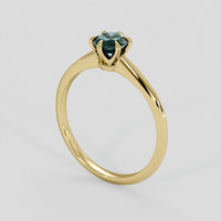 0.81 Ct. Bluish Green Sapphire Ring, 10K Yellow Gold 2