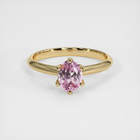 0.85 Ct. Pink Sapphire Ring, 14K Yellow Gold 1