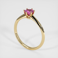 0.50 Ct. Pink Sapphire Ring, 14K Yellow Gold 2
