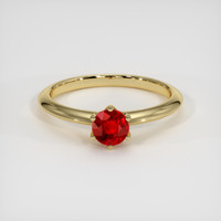 0.68 Ct. Ruby Ring, 14K Yellow Gold 1