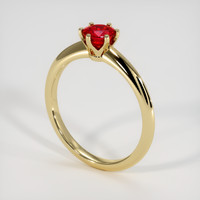 0.68 Ct. Ruby Ring, 14K Yellow Gold 2