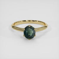 1.30 Ct. Green Sapphire Ring, 14K Yellow Gold 1