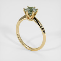 1.30 Ct. Green Sapphire Ring, 14K Yellow Gold 2