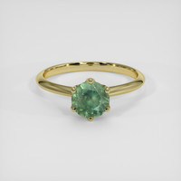 1.45 Ct. Bluish Green Sapphire Ring, 14K Yellow Gold 1