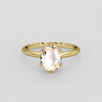 1.70 Ct. Peach Sapphire Ring, 14K Yellow Gold 1