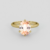 2.25 Ct. Padparadscha Sapphire Ring, 14K Yellow Gold 1