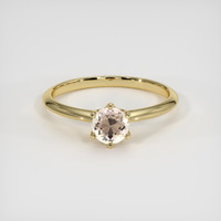 0.66 Ct. Peach Sapphire Ring, 14K Yellow Gold 1