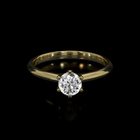 0.54 Ct. White Sapphire Ring, 14K Yellow Gold 1
