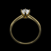 0.54 Ct. White Sapphire Ring, 14K Yellow Gold 3