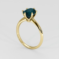 2.52 Ct. Greenish Blue Sapphire Ring, 14K Yellow Gold 2