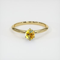 0.89 Ct. Orangish Yellow Sapphire Ring, 14K Yellow Gold 1