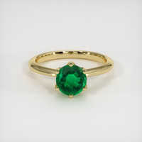 0.95 Ct. Emerald Ring, 18K Yellow Gold 1