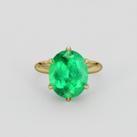 4.92 Ct. Emerald Ring, 18K Yellow Gold 1