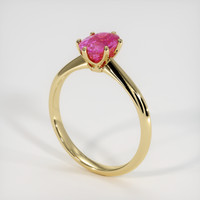 1.25 Ct. Pink Sapphire Ring, 18K Yellow Gold 2
