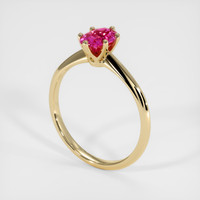 0.85 Ct. Pink Sapphire Ring, 18K Yellow Gold 2