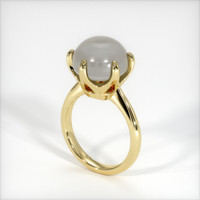 12.83 Ct. Grey Sapphire Ring, 18K Yellow Gold 2