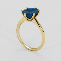 4.08 Ct. Greenish Blue Sapphire Ring, 18K Yellow Gold 2