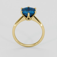 4.08 Ct. Greenish Blue Sapphire Ring, 18K Yellow Gold 3