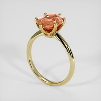 3.08 Ct. Orangish Brown Sapphire Ring, 18K Yellow Gold 2