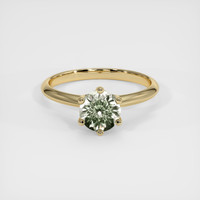 1.30 Ct. Green Sapphire Ring, 18K Yellow Gold 1