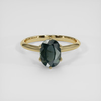 2.55 Ct. Green Sapphire Ring, 18K Yellow Gold 1