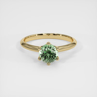 1.20 Ct. Green Sapphire Ring, 18K Yellow Gold 1