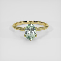 1.55 Ct. Green Sapphire Ring, 18K Yellow Gold 1