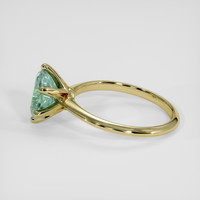 2.32 Ct. Bluish Green Sapphire Ring, 18K Yellow Gold 4