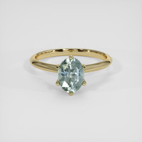 1.63 Ct. Bluish Green Sapphire Ring, 18K Yellow Gold 1