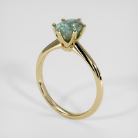 1.63 Ct. Bluish Green Sapphire Ring, 18K Yellow Gold 2