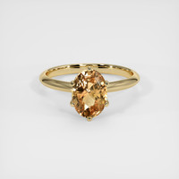 1.65 Ct. Yellowish Brown Sapphire Ring, 18K Yellow Gold 1