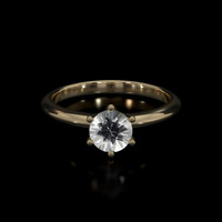 0.90 Ct. White Sapphire Ring, 18K Yellow Gold 1
