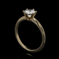 0.90 Ct. White Sapphire Ring, 18K Yellow Gold 2
