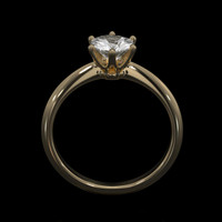 0.90 Ct. White Sapphire Ring, 18K Yellow Gold 3