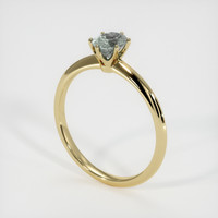 0.94 Ct. Bluish Grey Sapphire Ring, 18K Yellow Gold 2