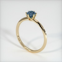 0.58 Ct. Greyish Blue Sapphire Ring, 18K Yellow Gold 2
