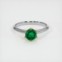 0.95 Ct. Emerald Ring, 18K Yellow & White 1