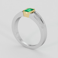 0.73 Ct. Emerald Ring, 18K Yellow & White 2