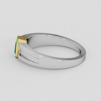 0.73 Ct. Emerald Ring, 18K Yellow & White 4
