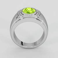 4.08 Ct. Green (Lime Green) Peridot Ring, Silver 3