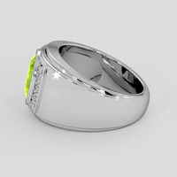 4.08 Ct. Green (Lime Green) Peridot Ring, Silver 4
