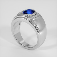 4.01 Ct. Blue Sapphire Ring, 14K White Gold 2