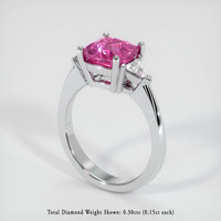 3.13 Ct. Pink Sapphire Ring, Platinum 950 2